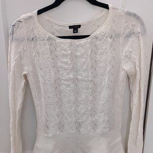 White peplum sweater